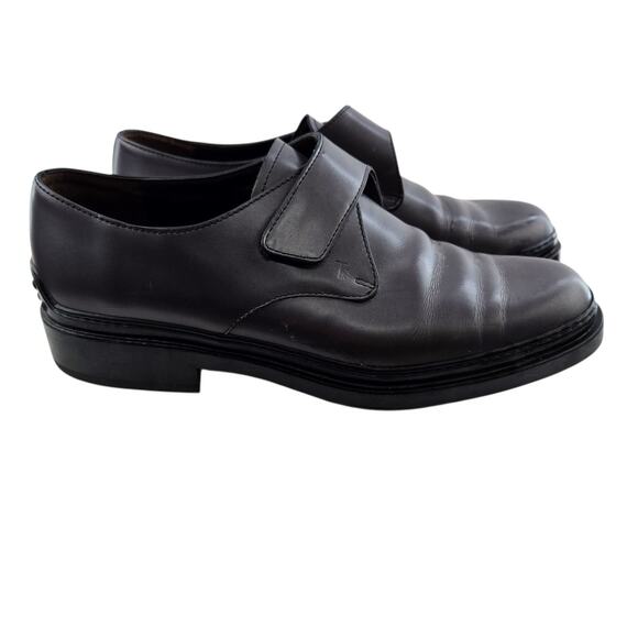 Tod's Shoes - Tod's Shoes Womens 39 9 Single Monk Strap‎ Dark Metallic Pewter Leather Luxury